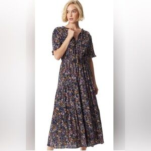 Jessica Simpson Multicolor Floral Maxi Dress Size Medium Fab Detail! EUC Lined